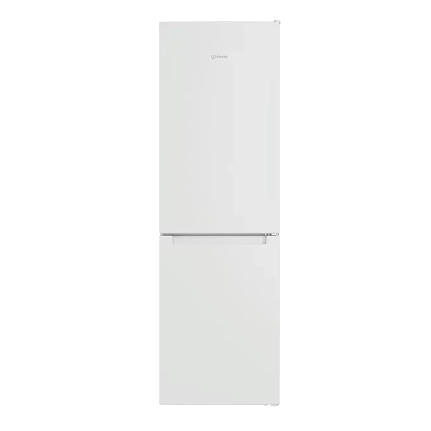 Prednja strana samostojećeg frižidera sa zamrzivačem Indesit, bijeli