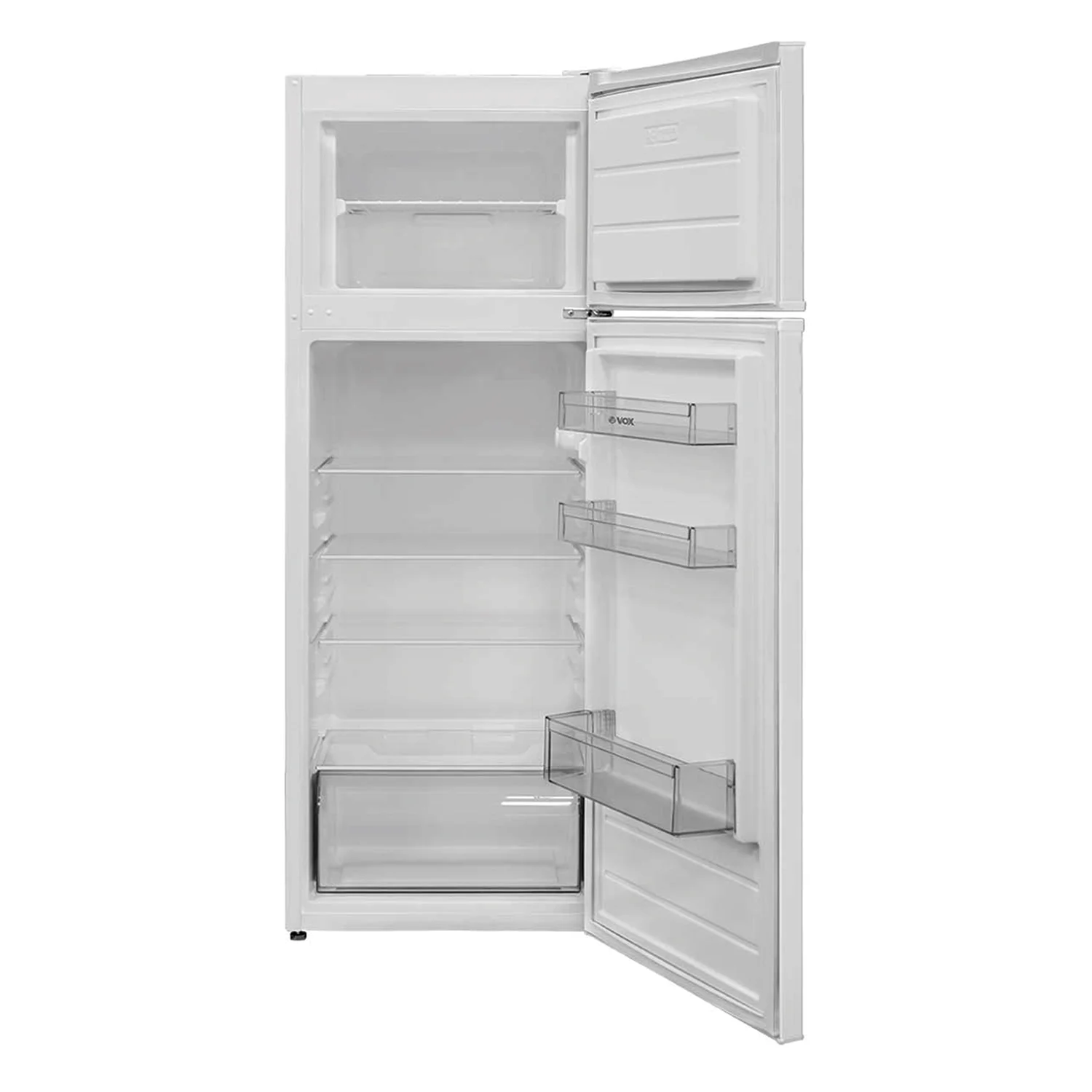 Unutrašnjost samostojećeg frižidera sa zamrzivačem Vox, bijeli