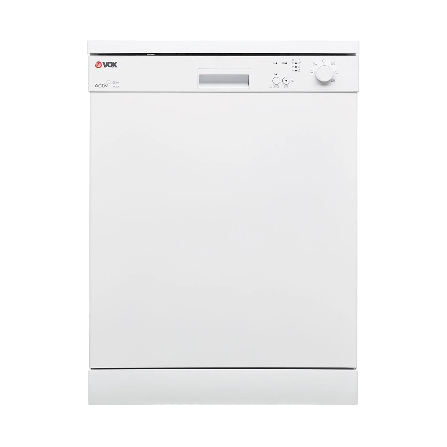Prednja strana samostojeće mašine za pranje suđa Vox, bijela