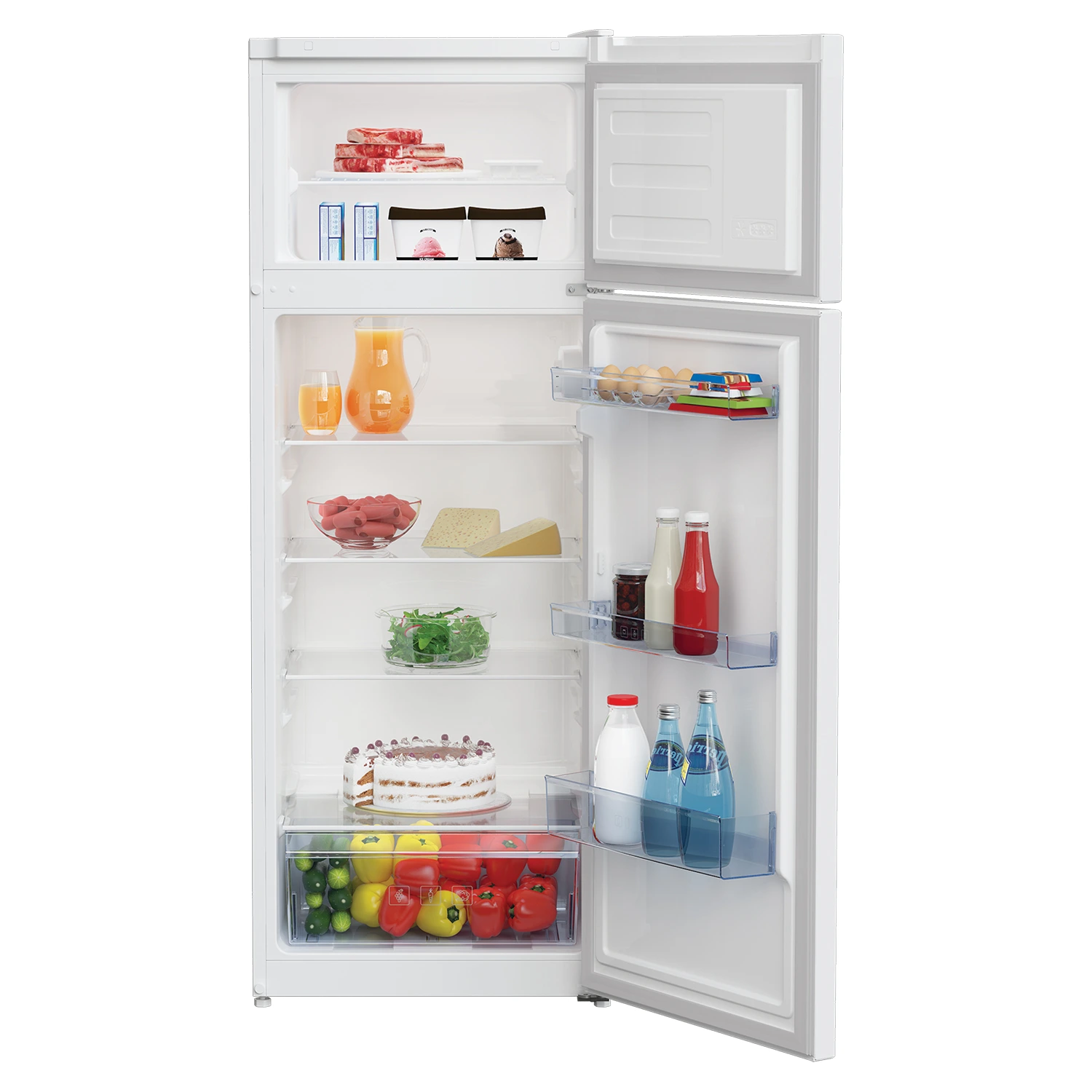Kombinovani frižider sa ladicom za voće i povrće u dnu.