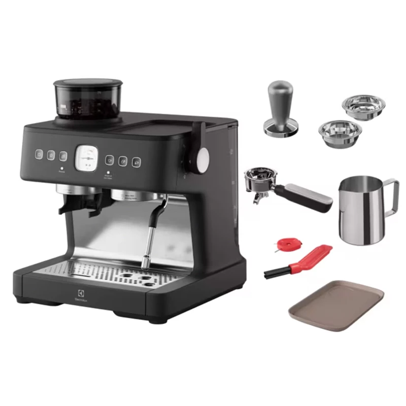 Aparat za espresso kafu sa integrisanim mlinom za kafu.
