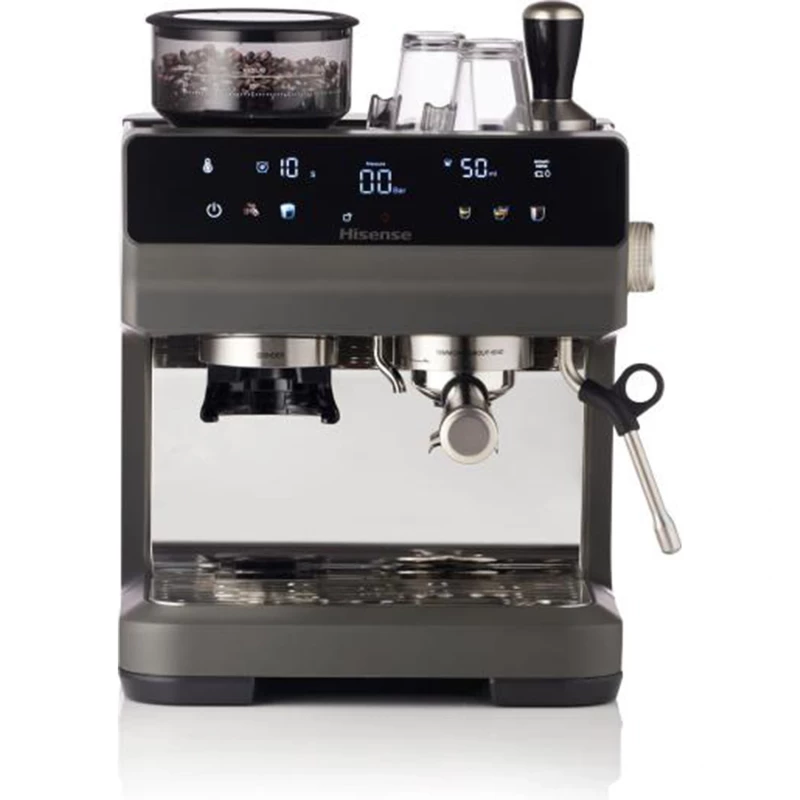 Poluautomatski aparat za espresso kafu sa intgegrisanim mlinom za mljevenje kafe.