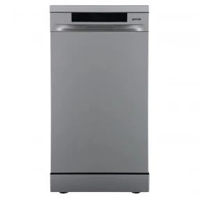 Samostojeća mašina za pranje posuđa sive boje, širine: 45cm.