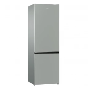Prednja strana samostojećeg frižidera sa zamrzivačem Gorenje, sivi, dvoja vrata