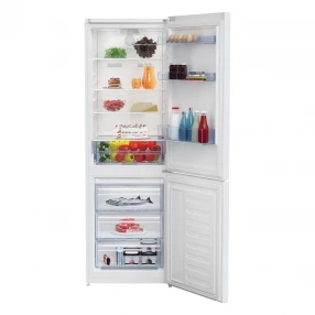 Unutrašnjost samostojećeg frižidera sa zamrzivače Beko, bijeli, dvoja vrata