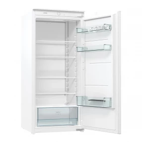 Unutrašnjost i bočna strana ugradbenog frižidera Gorenje, bijeli