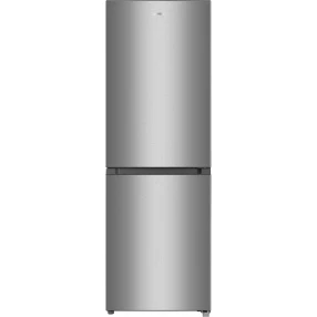 Kombinovani frižider sive boje sa zamrzivačem u donjem dijelu.
