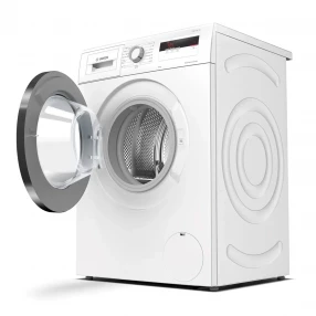 Bočna i prednja strana mašine za pranje veša Bosch, bijela