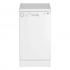 Prednja strana samostojeće mašine za pranje suđa Beko, bijela