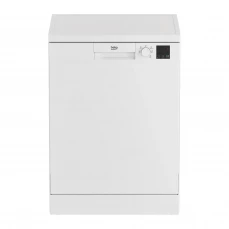Prednja strana samostojeće mašine za pranje suđa Beko, bijela