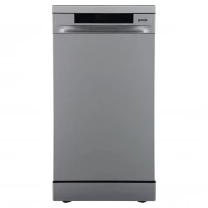 Samostojeća mašina za pranje posuđa sive boje, širine: 45cm.