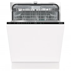 Potpuno ugradbena mašina za pranje posuđa sa podesivom srednjom korpom za pranje.