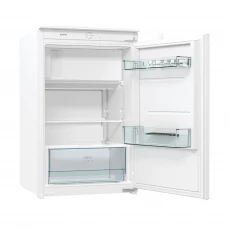 Unutrašnjost i bočna strana ugradbenog frižidera sa komorom Gorenje, bijela