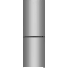 Kombinovani frižider sive boje sa zamrzivačem u donjem dijelu.
